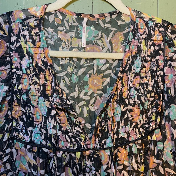 Free People Sheer Floral Babydoll Long Sleeve Dress - Picture 10 of 13